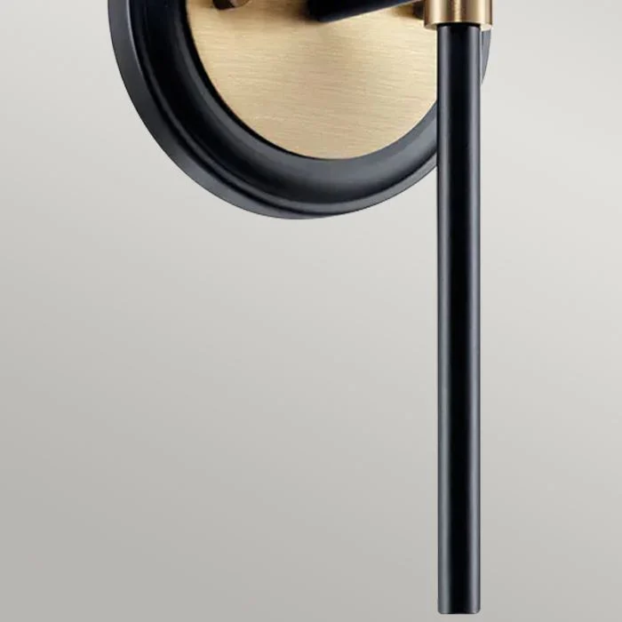 Benno 2 Lt Wall Light - Black & Champagne Bronze - Image 9
