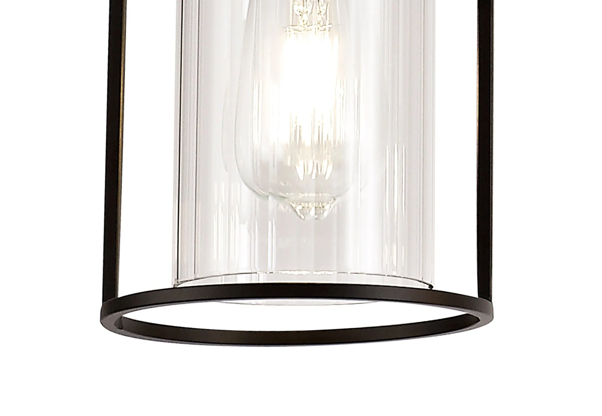 Beres Linear Pendant, 3 Light E27, Black/Clear Glass - Image 4