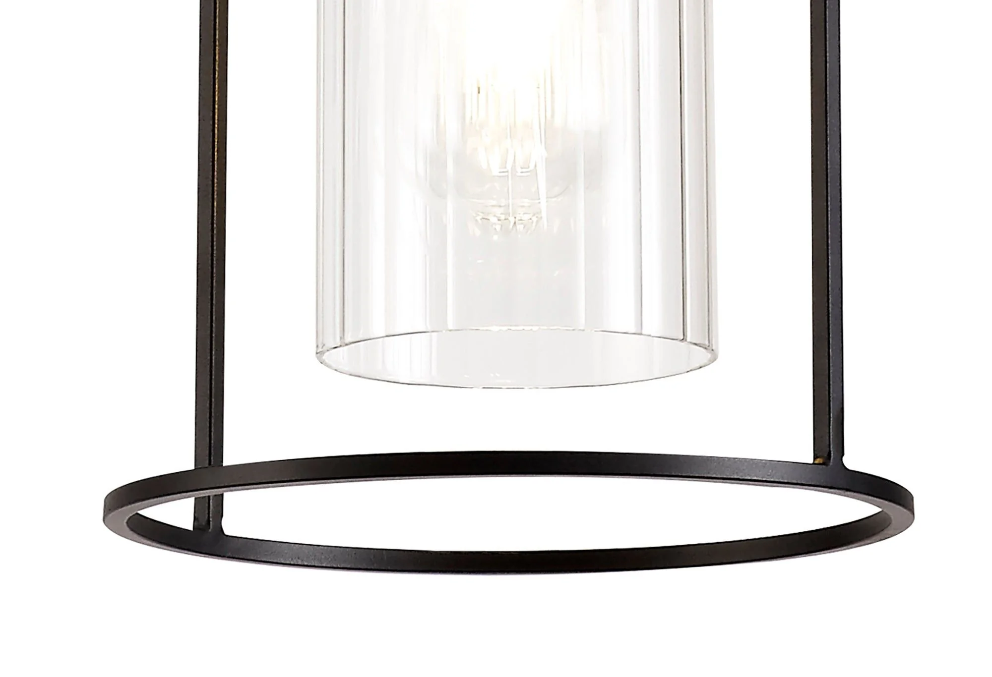 Beres Single Pendant, 1 Light E27, Black/Clear Glass - Image 2