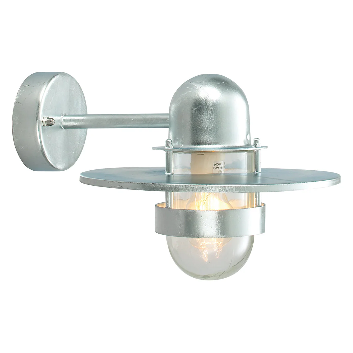 Bergen 1 Light Wall Lantern - Black/Galvanised - Image 2