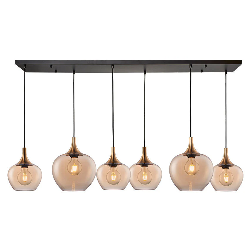 Berkley 4/6Lt Kitchen Light E27 Amber/Black - Image 2
