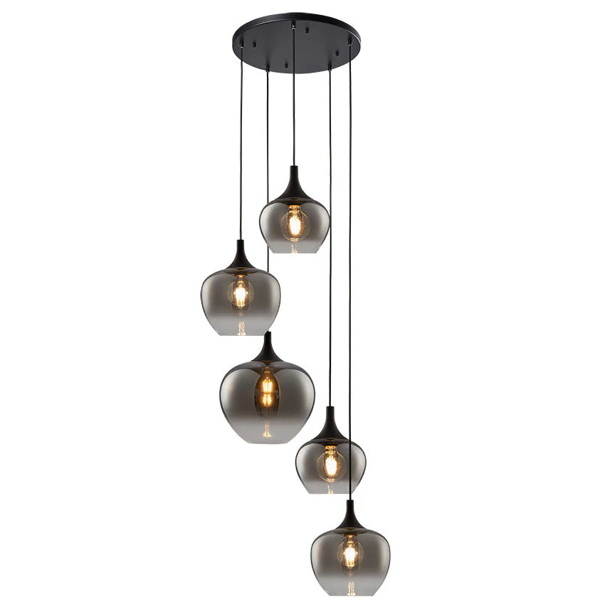 Berkley 5Lt Cluster Pendant E27 Amber/Black - Image 2