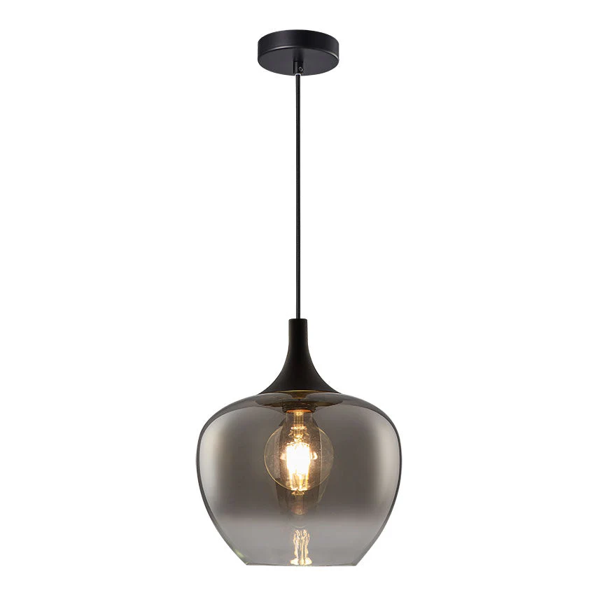 Berkley Small/Large Pendant E27 Amber/Black - Image 2