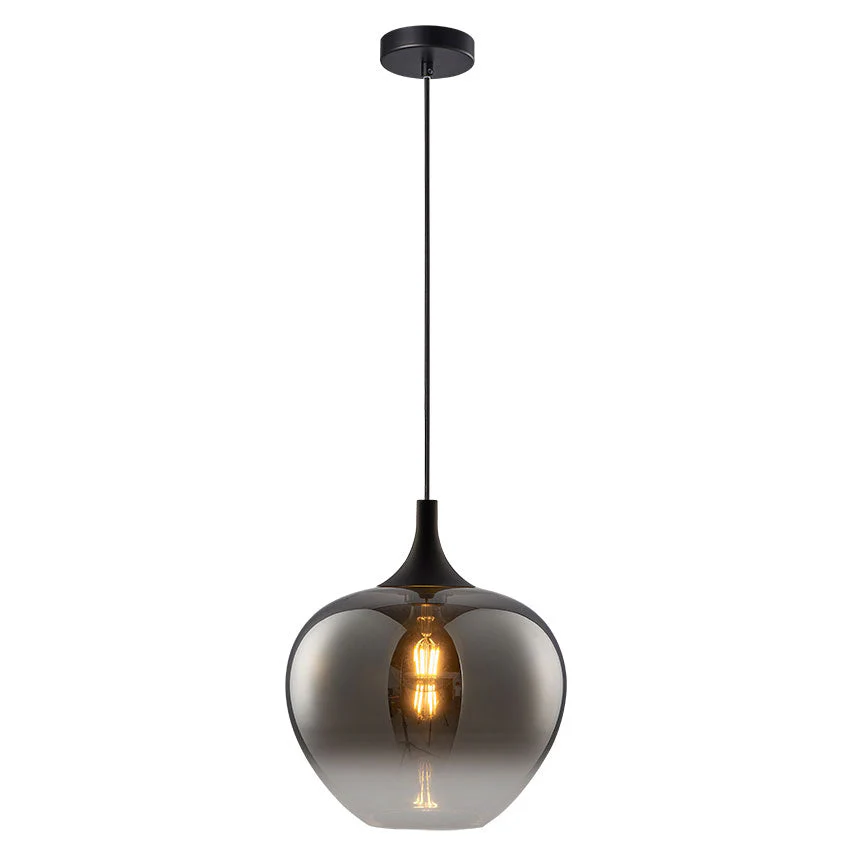 Berkley Small/Large Pendant E27 Amber/Black - Image 4