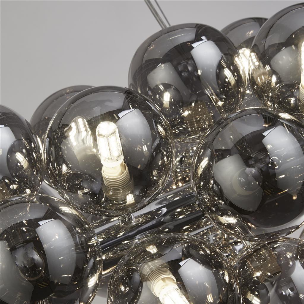 Berry 25Lt Kitchen Light  - Chrome Metal & Smoked Glass - Image 3