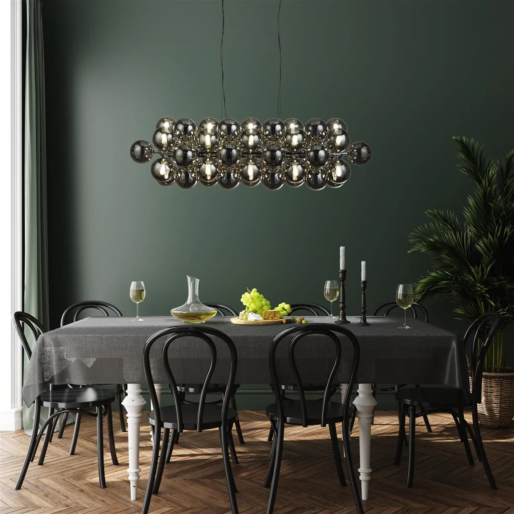 Berry 25Lt Kitchen Light  - Chrome Metal & Smoked Glass - Image 5