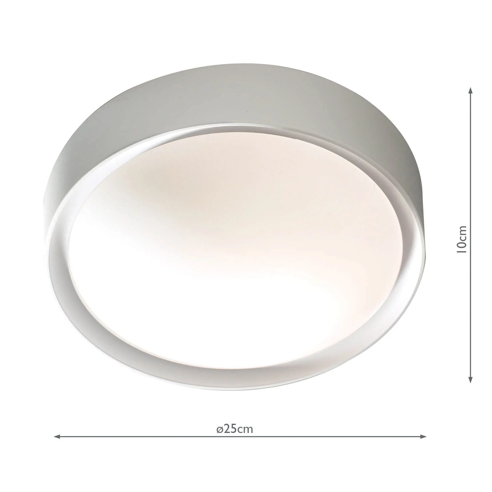 Beta Bathroom Flush Light IP44 - Cream & Opal Glass - Image 3