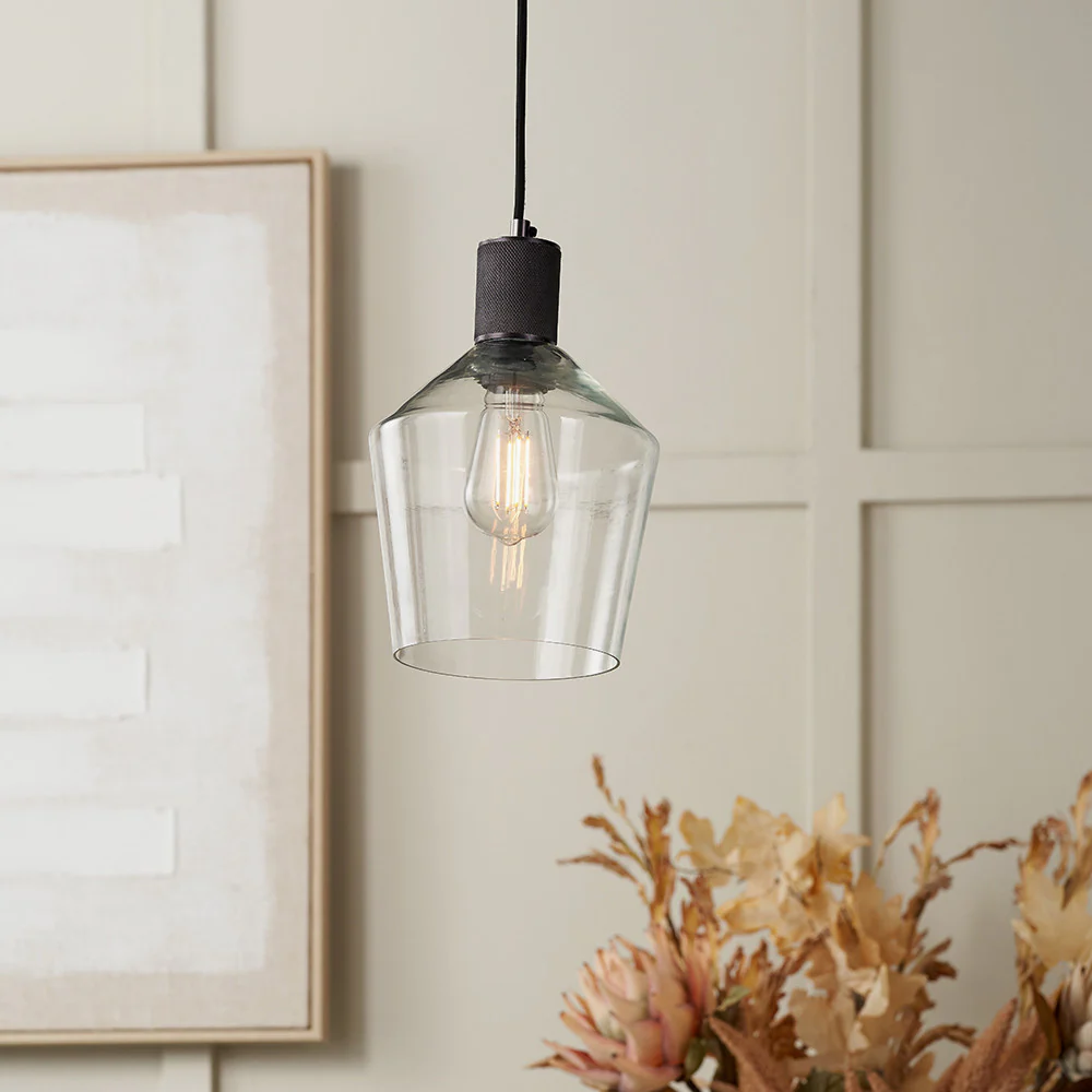 Bexley Clear Glass Pendant - Brass/Bronze - Image 4