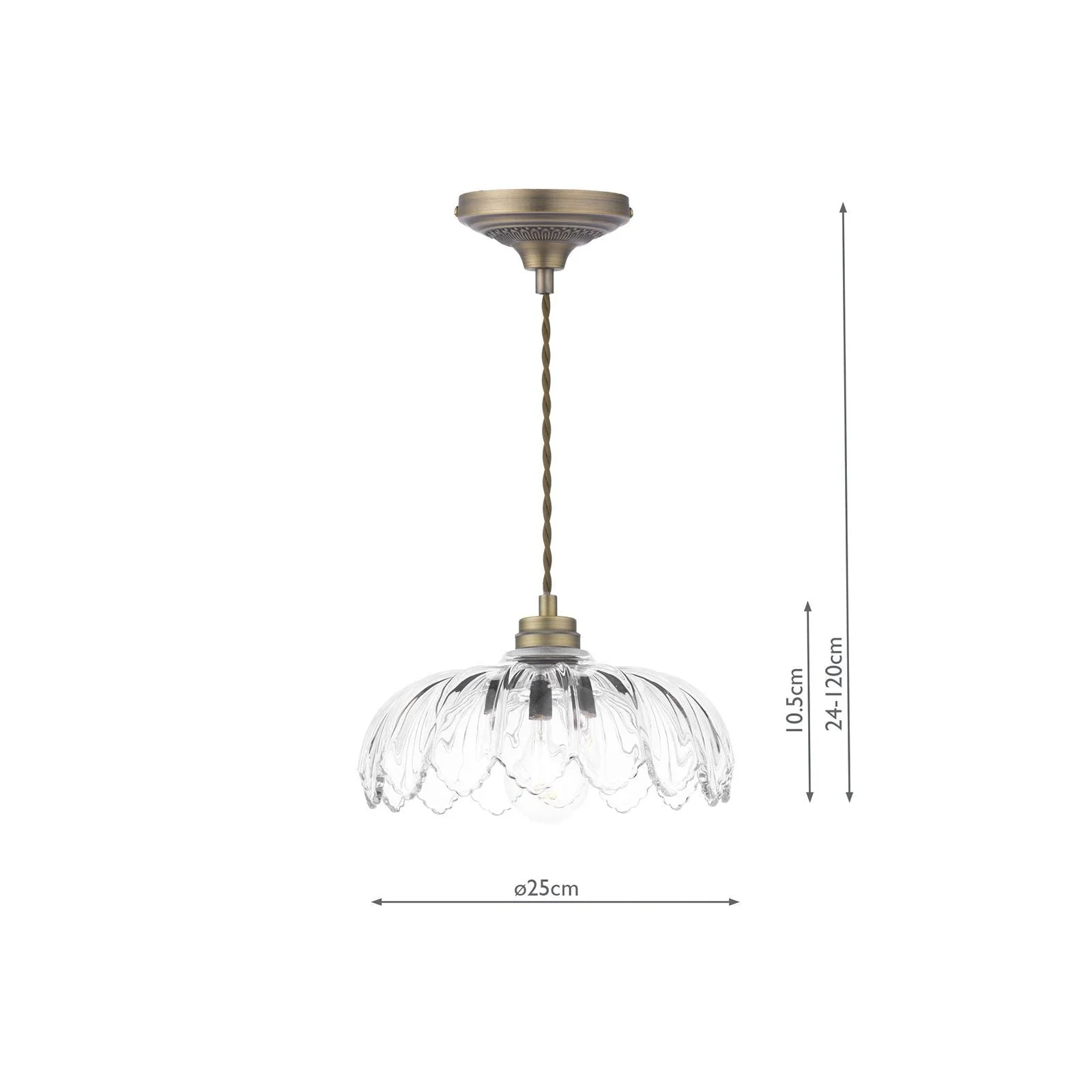 Bexwell Pendant Matt Antique Brass and Glass - Image 5
