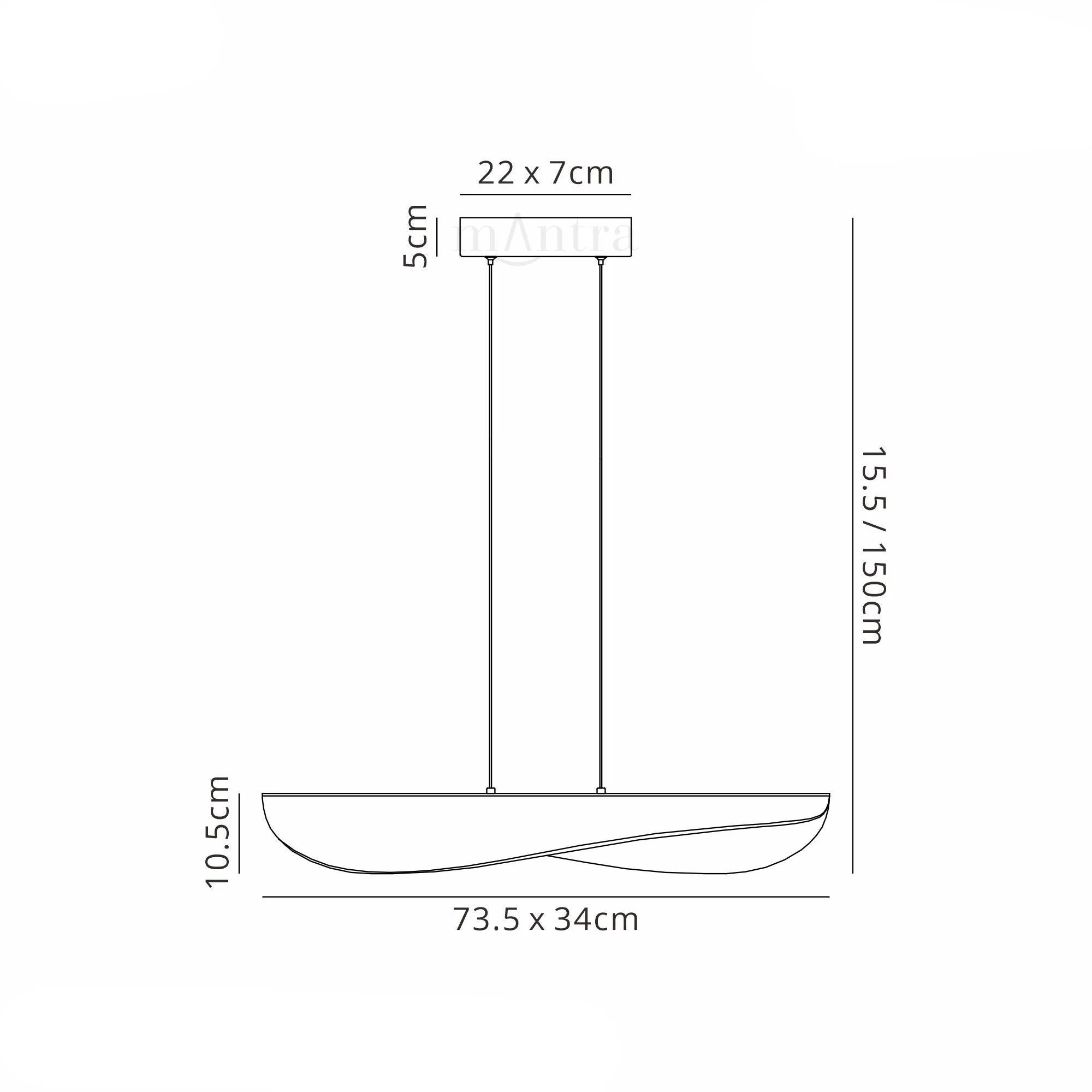 Bianca Medium/Large LED Kitchen Table/Island Ceiling Light - White Finish - Image 3