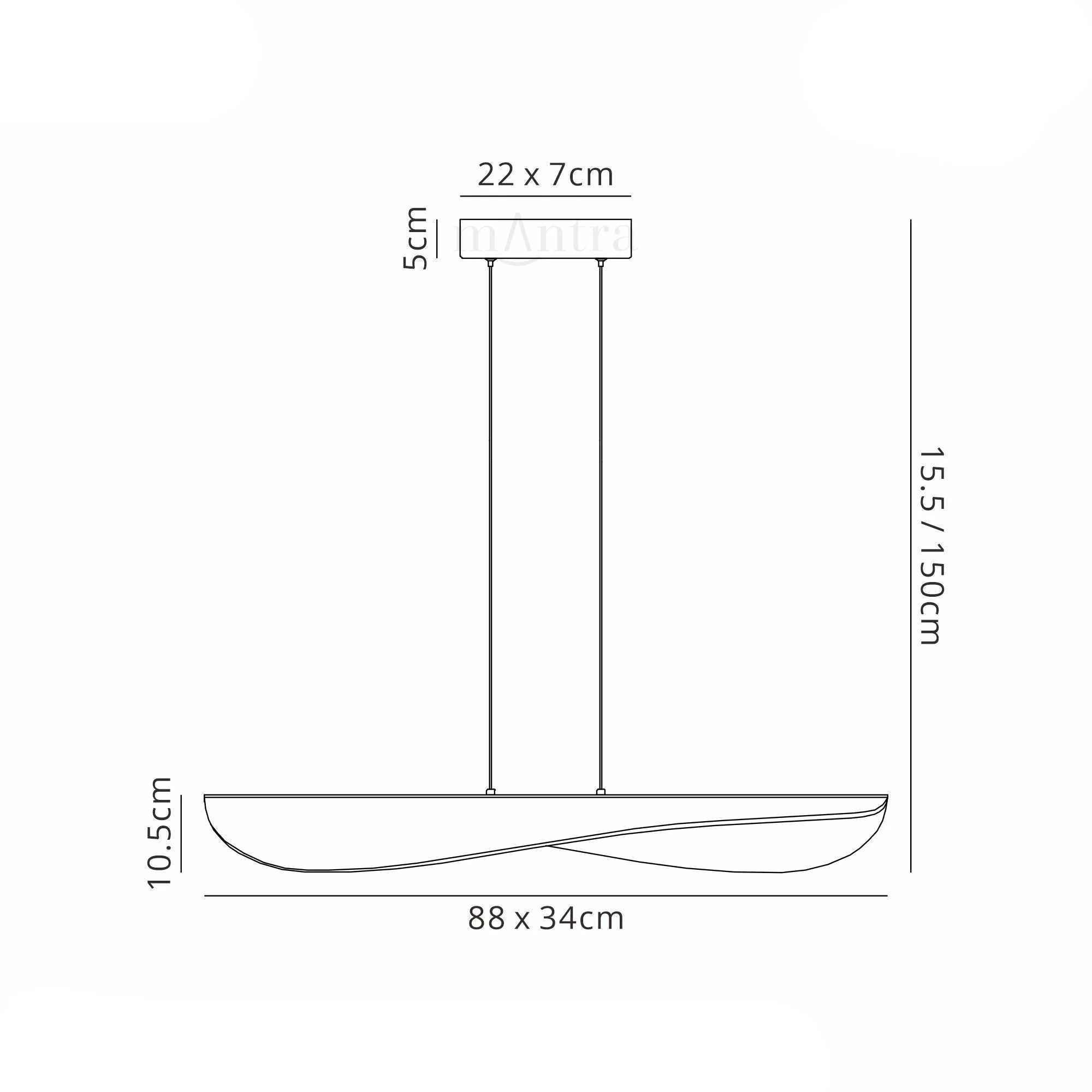 Bianca Medium/Large LED Kitchen Table/Island Ceiling Light - White Finish - Image 6