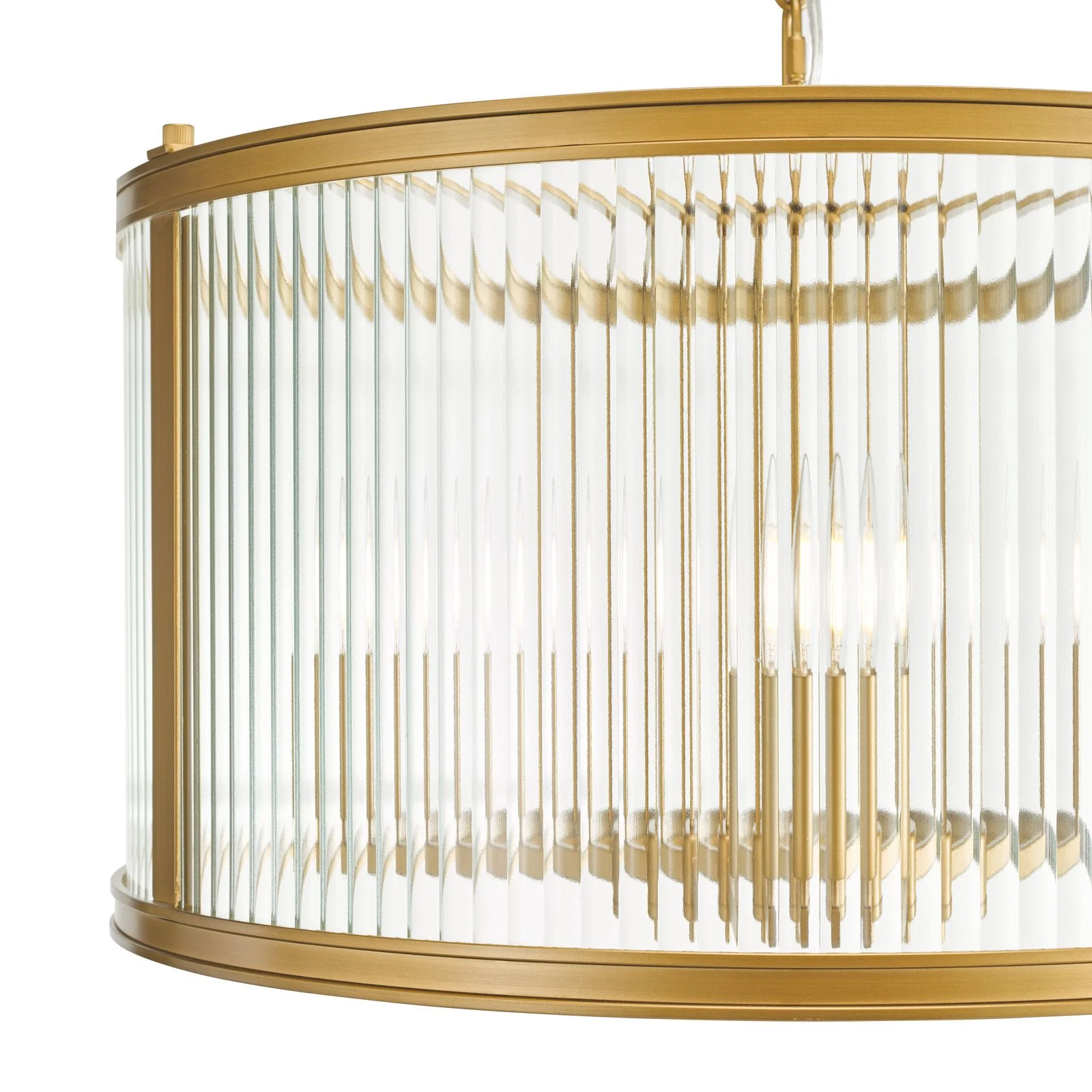 Bianka 3 Light Pendant Bronze/Matt Black and Ribbed Glass - Image 3