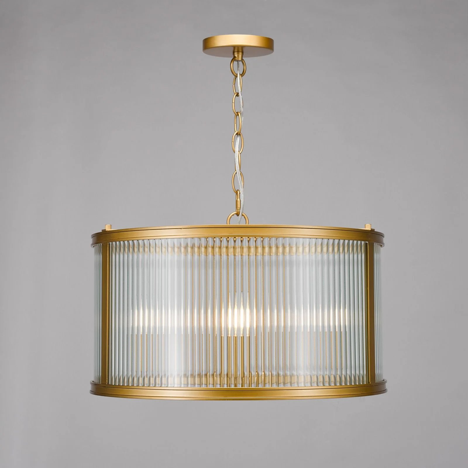 Bianka 3 Light Pendant Bronze/Matt Black and Ribbed Glass - Image 4