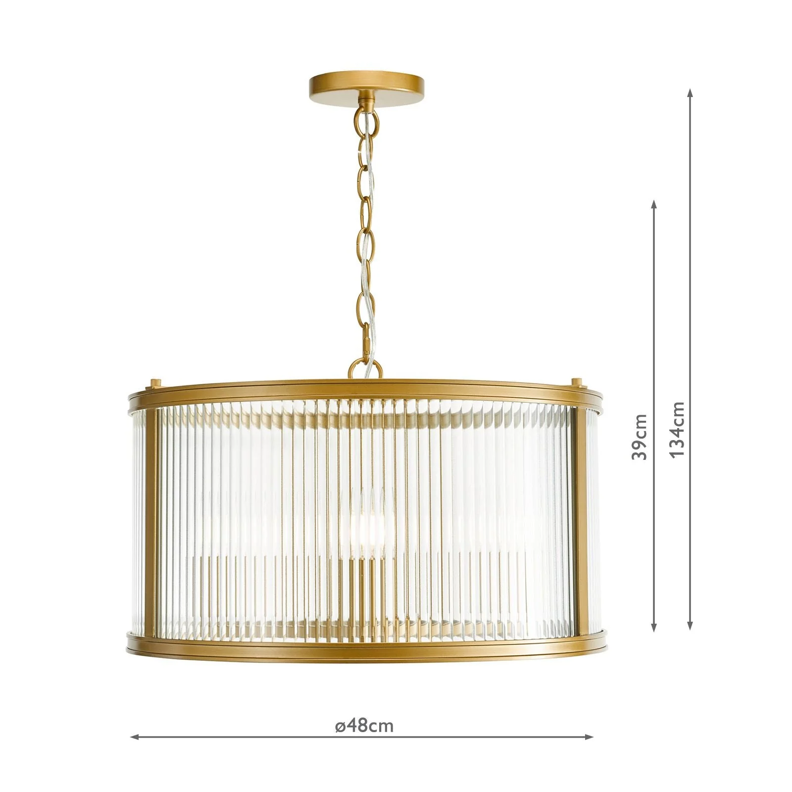 Bianka 3 Light Pendant Bronze/Matt Black and Ribbed Glass - Image 5