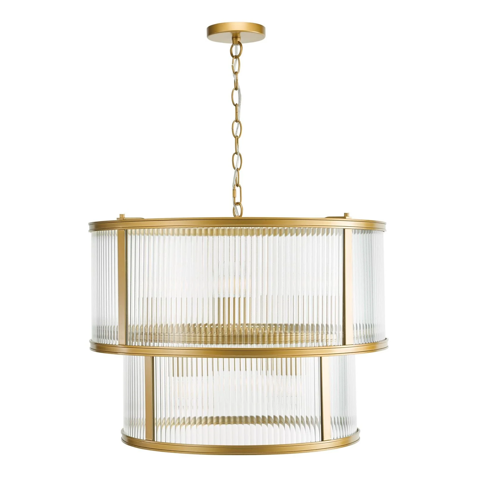 Bianka 6 Light Pendant Bronze/Matt Black and Ribbed Glass - Image 2