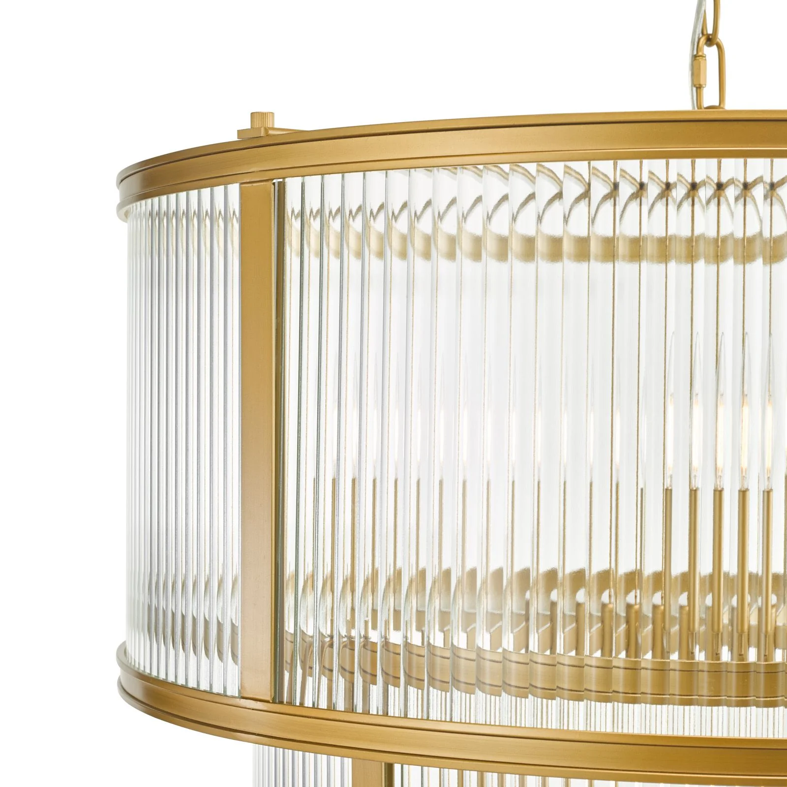 Bianka 6 Light Pendant Bronze/Matt Black and Ribbed Glass - Image 3