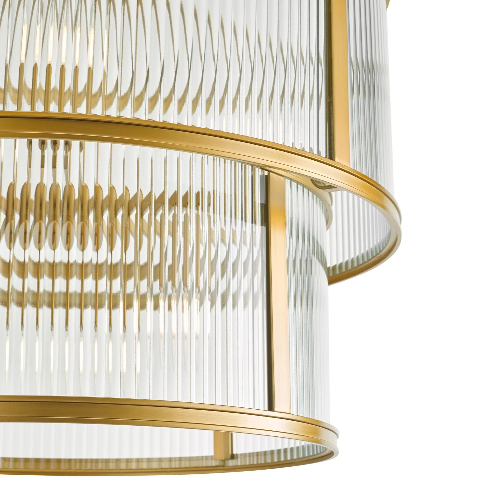 Bianka 6 Light Pendant Bronze/Matt Black and Ribbed Glass - Image 4