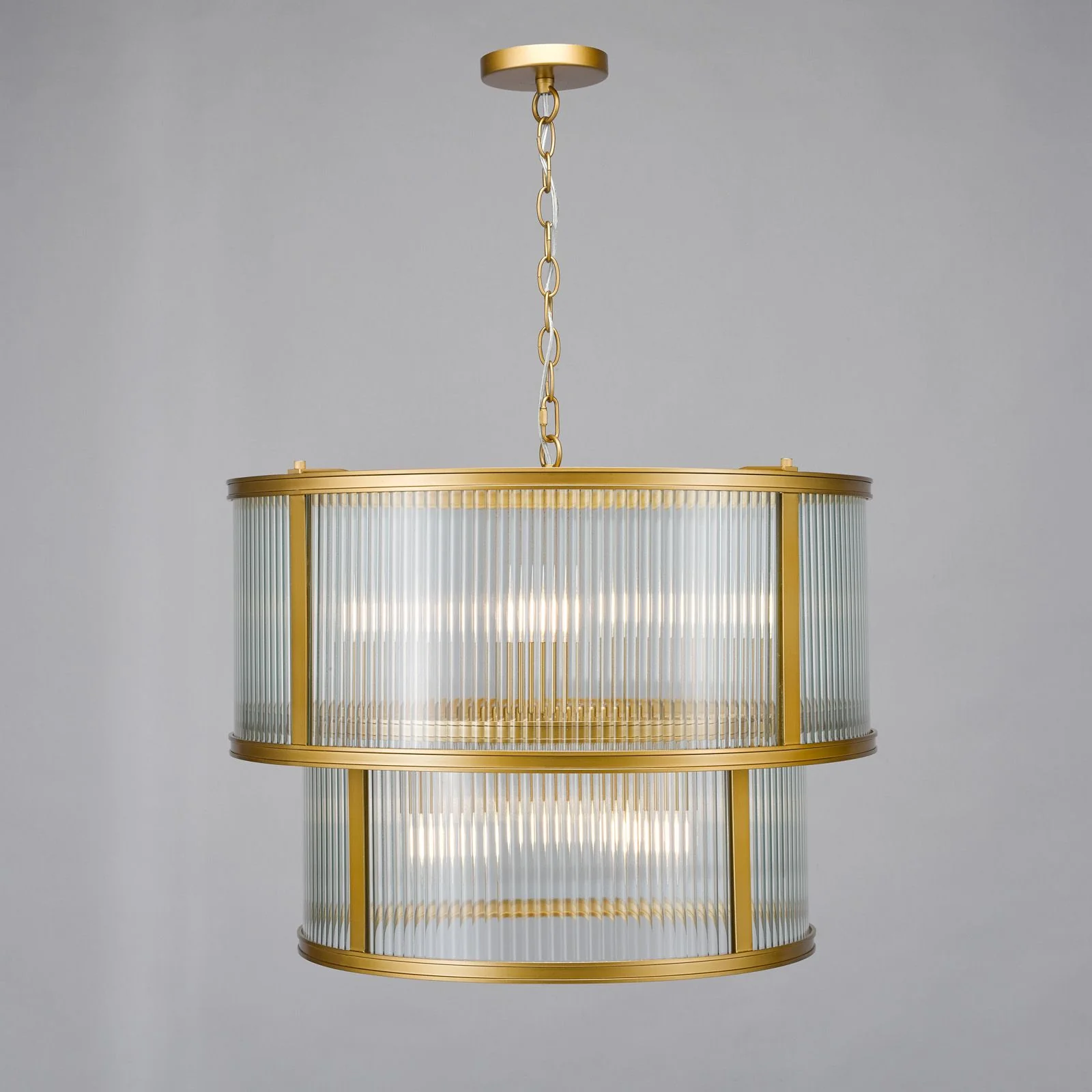 Bianka 6 Light Pendant Bronze/Matt Black and Ribbed Glass - Image 6