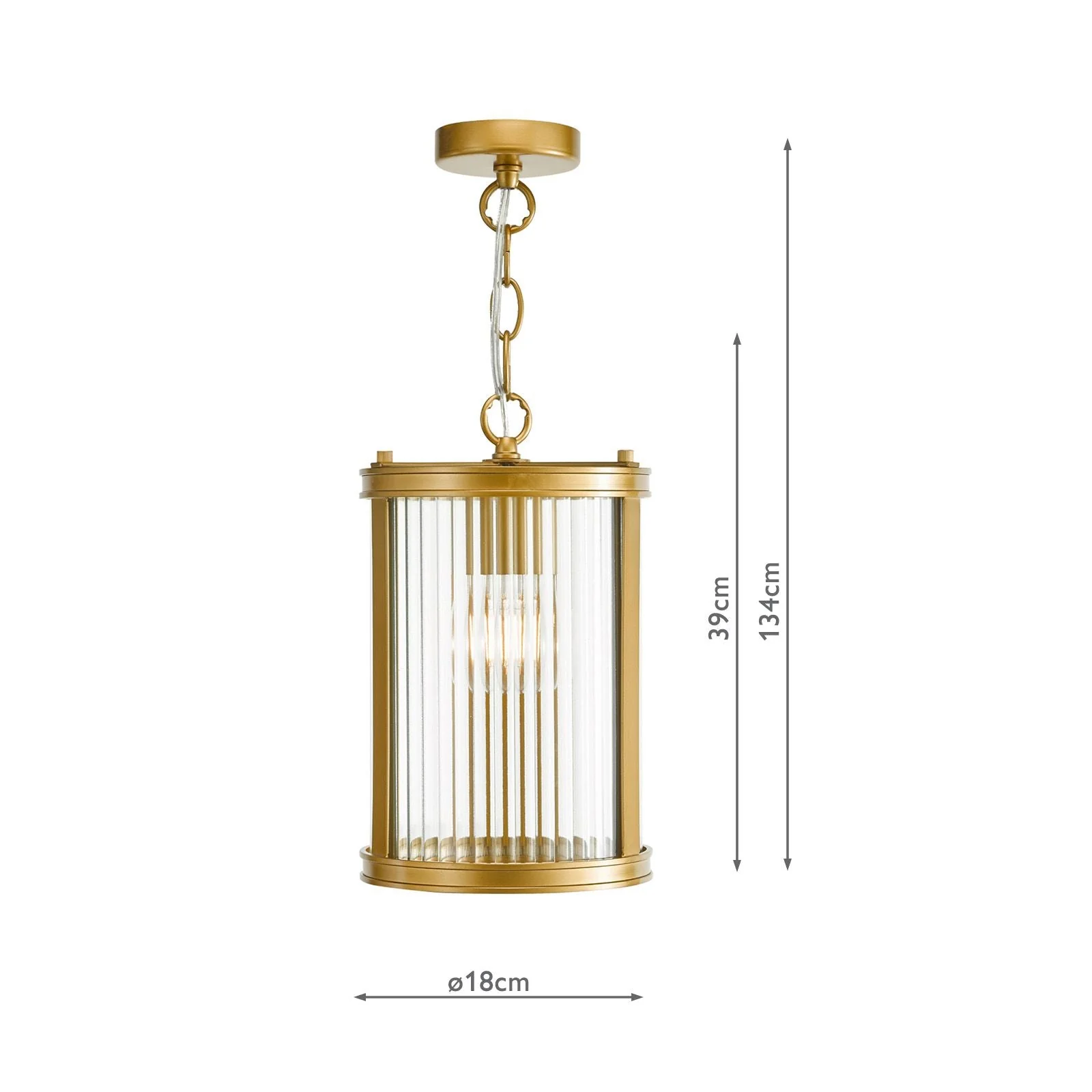 Bianka Pendant Bronze/Matt Black and Ribbed Glass E17 - Image 4