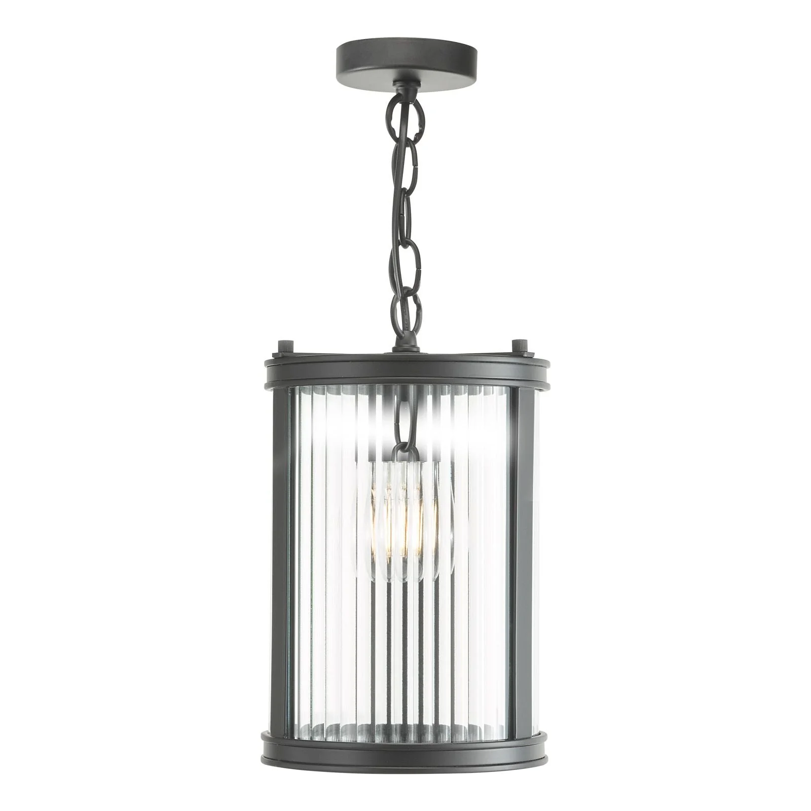 Bianka Pendant Bronze/Matt Black and Ribbed Glass E17 - Image 5