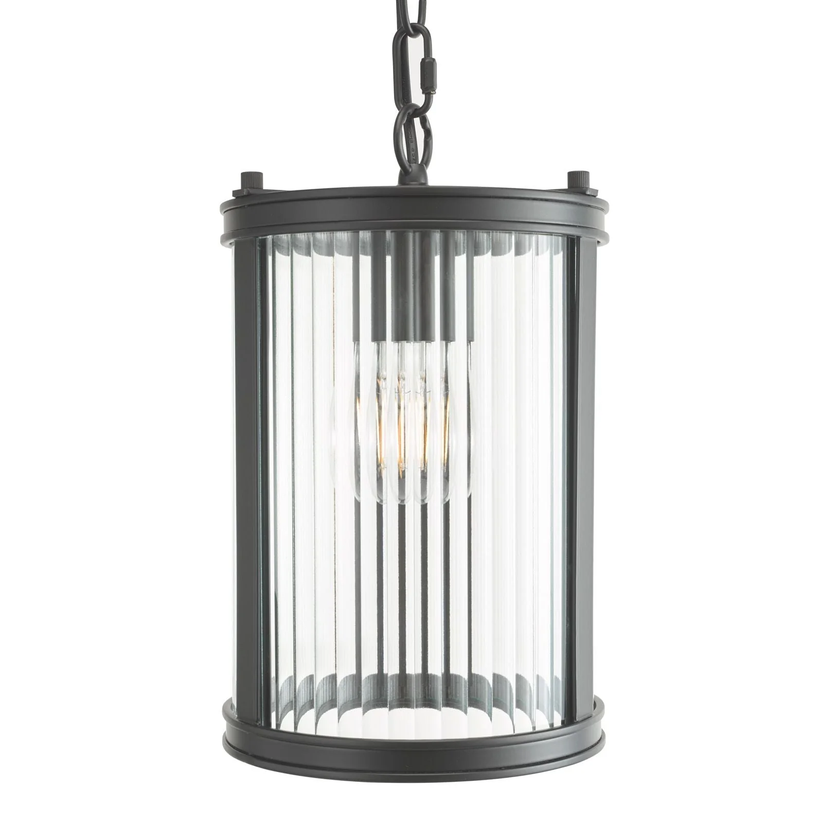 Bianka Pendant Bronze/Matt Black and Ribbed Glass E17 - Image 6