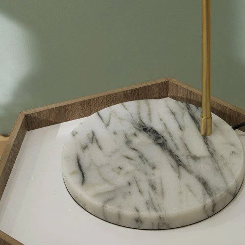 Biba Marble Footed White and Gold Floor Lamp - Image 3