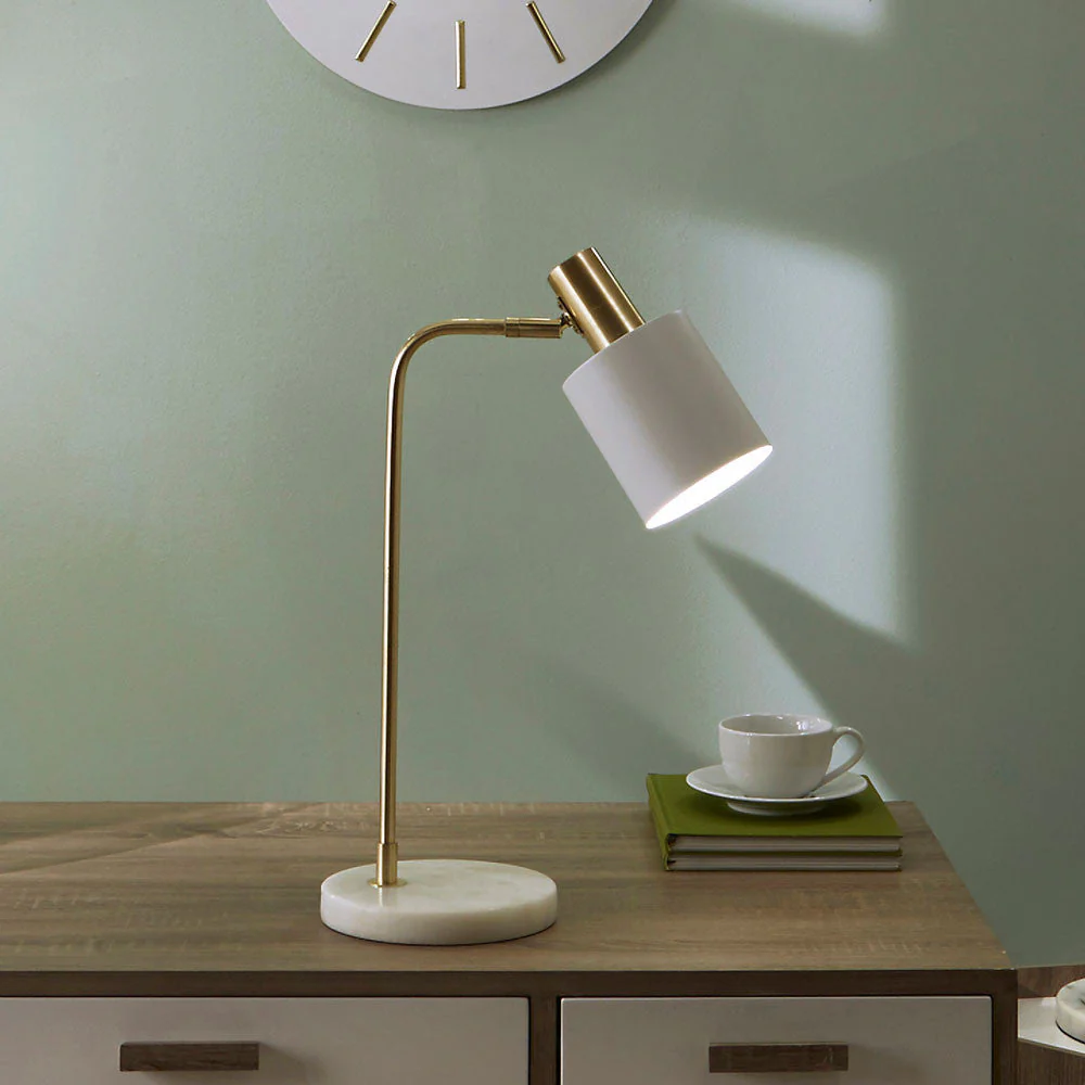 Biba Marble Footed White and Gold Table Lamp - Image 2