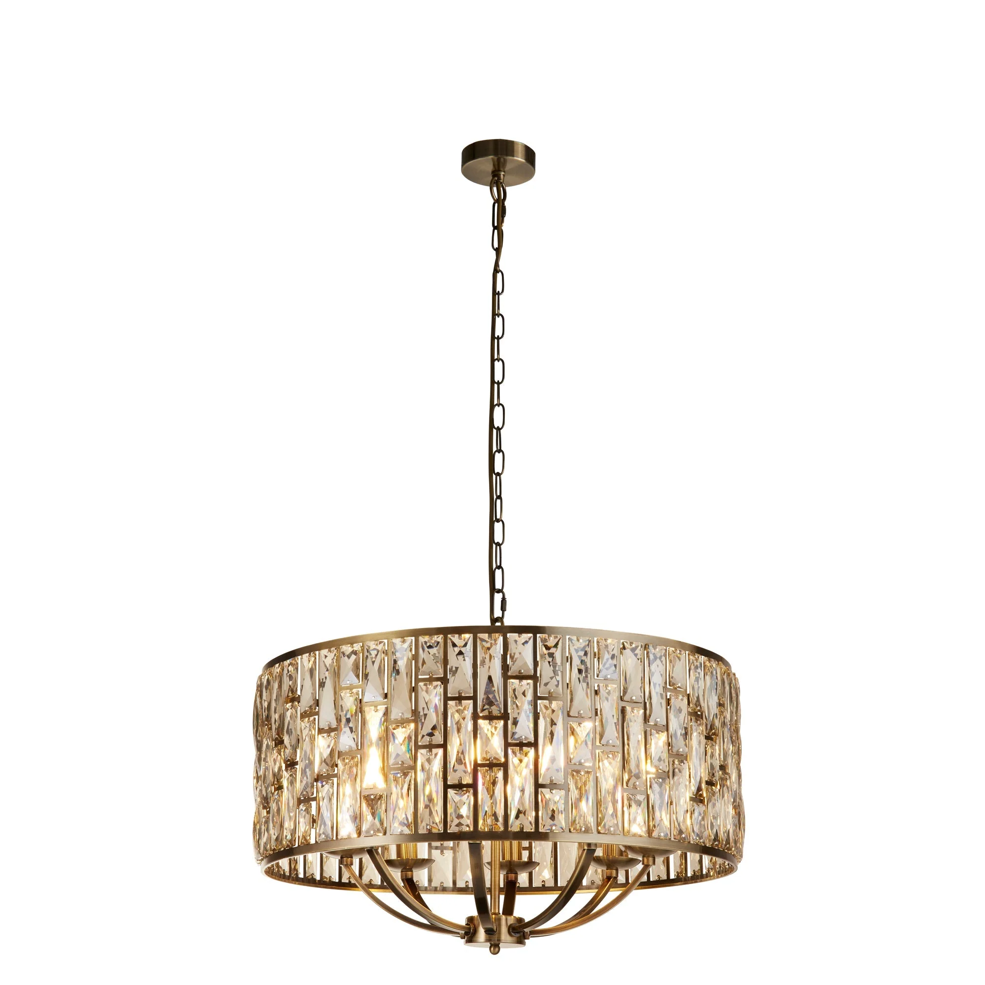 Bijou 1/3/5/8Lt Dimmable Pendant - Chrome & Crystal/ Brass & Champagne - Image 8