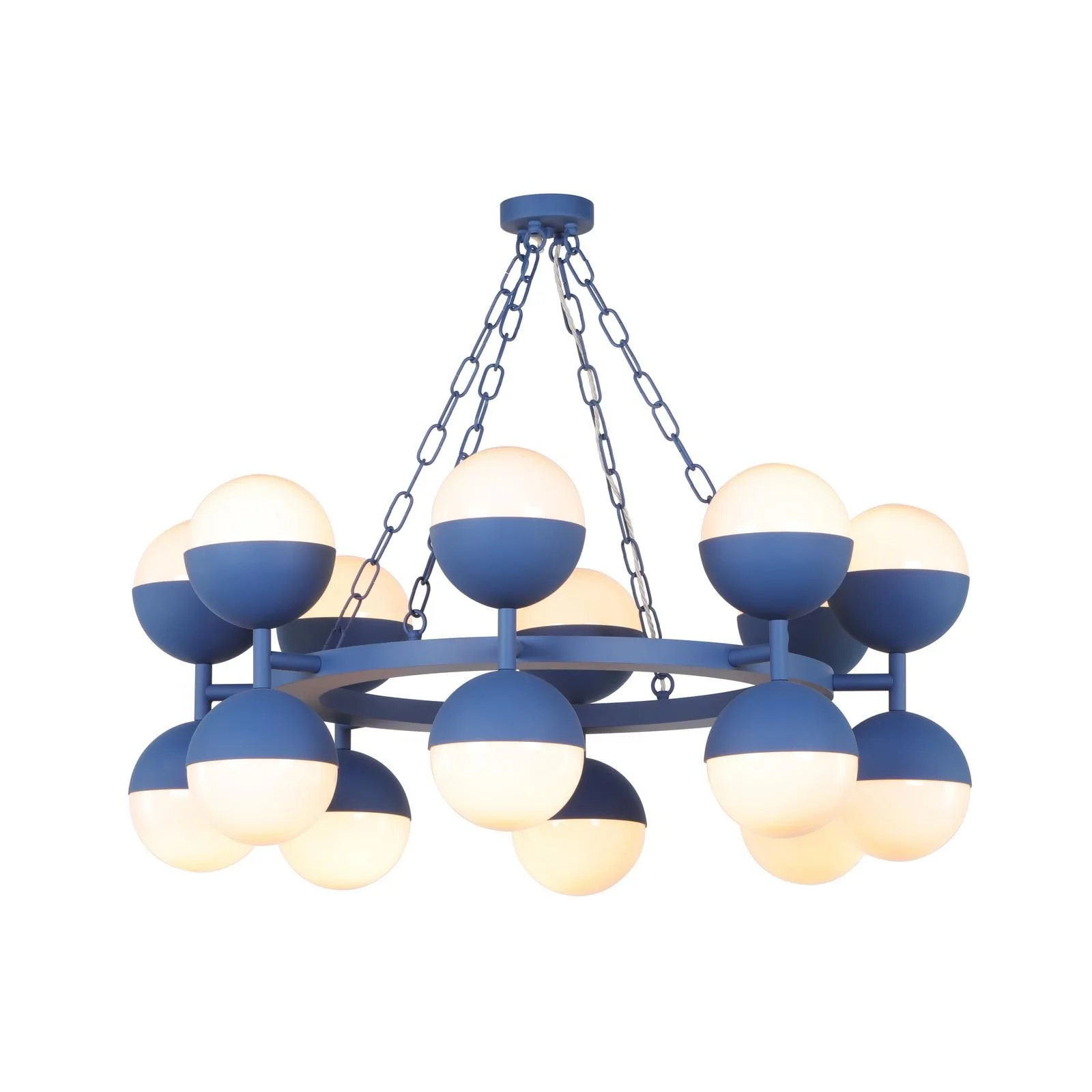 Bilbao 16 Light Pendant Bespoke and Opal Glass - Image 3