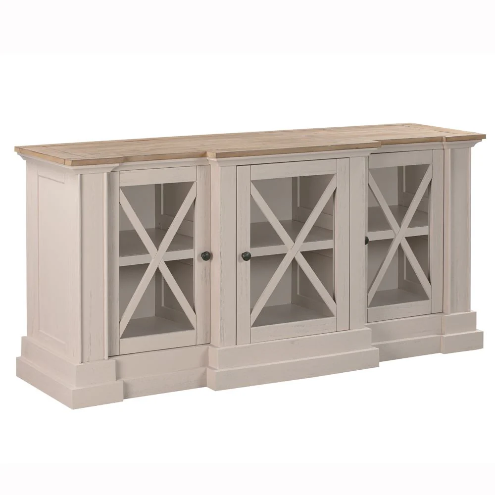 Bilbury Three Door Sideboard- Black/ Beige - Image 2