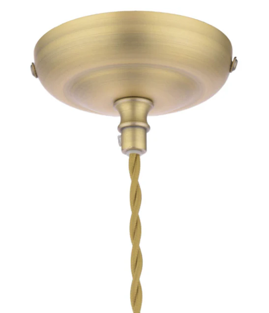 Billham Pendant Matt Antique Brass and Ribbed Glass - Image 3