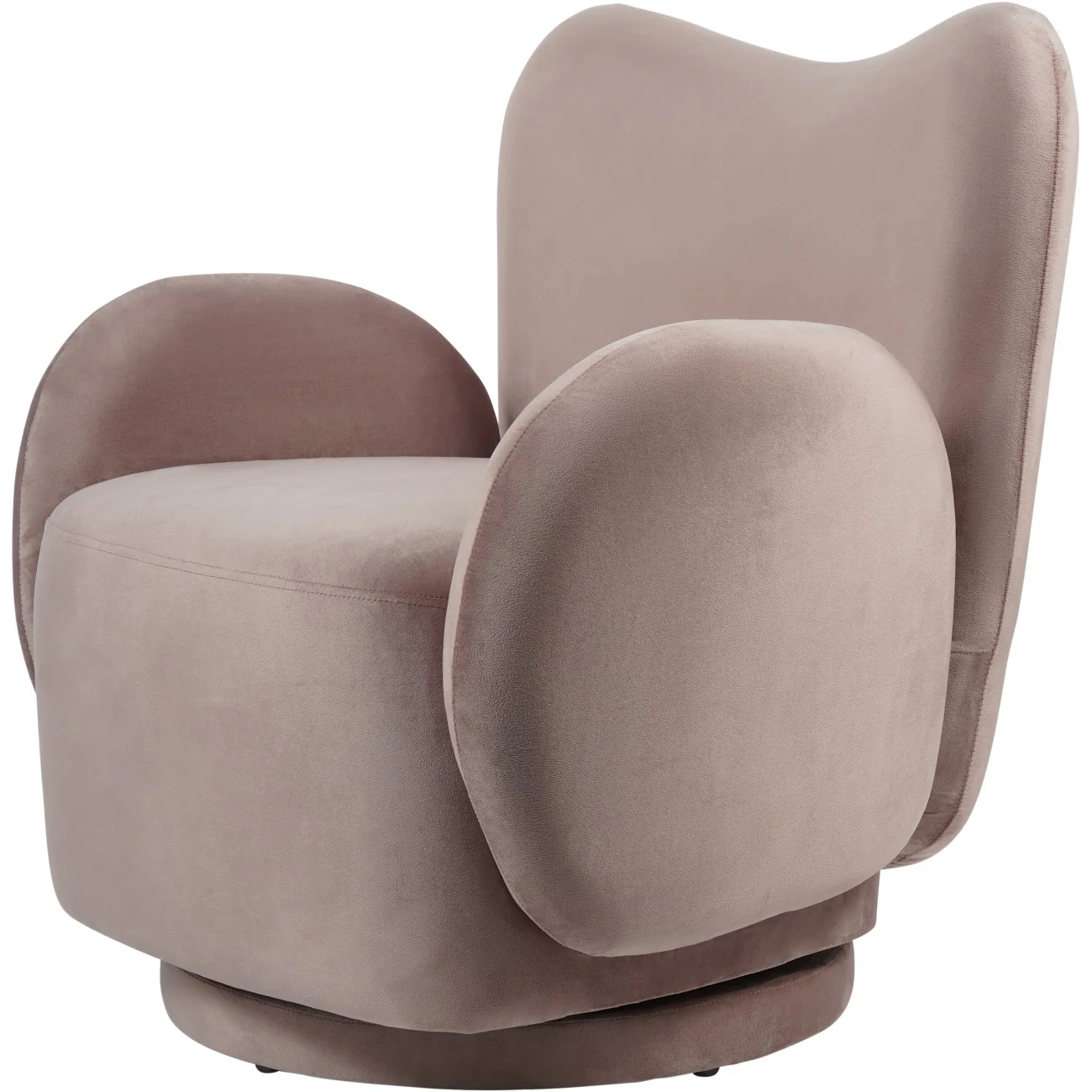 Bingham Upholstered Swivel Chair - Soft Caramel/Dusky Pink - Image 2