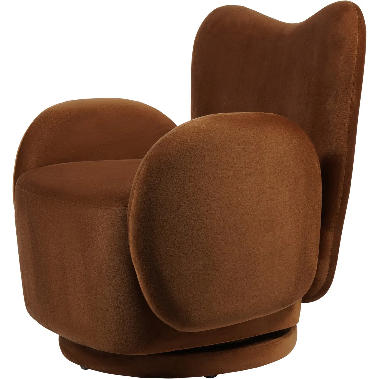 Bingham Upholstered Swivel Chair Velvet Green/ Caramel/ Pink - Image 12
