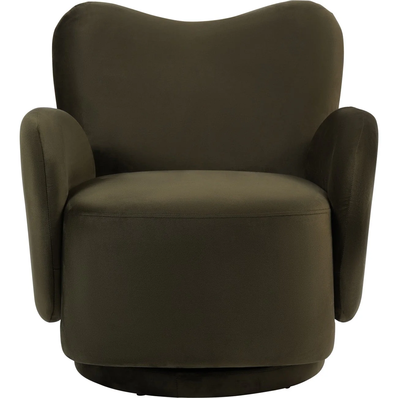 Bingham Upholstered Swivel Chair Velvet Green/ Caramel/ Pink - Image 2