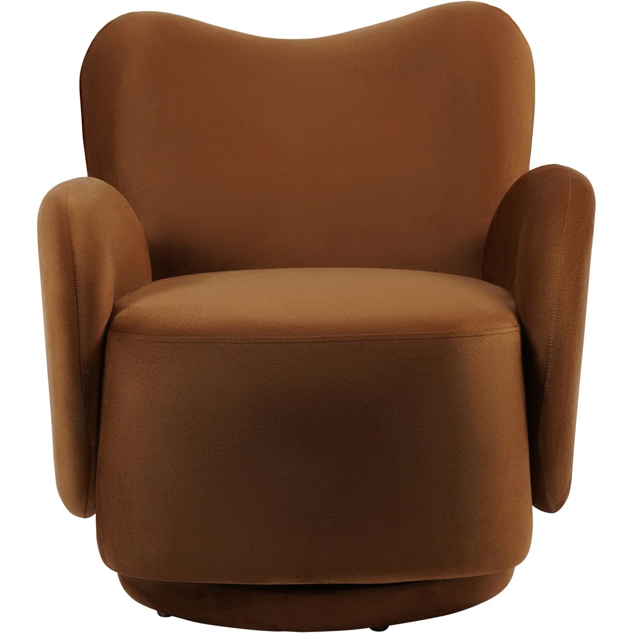 Bingham Upholstered Swivel Chair Velvet Green/ Caramel/ Pink - Image 3
