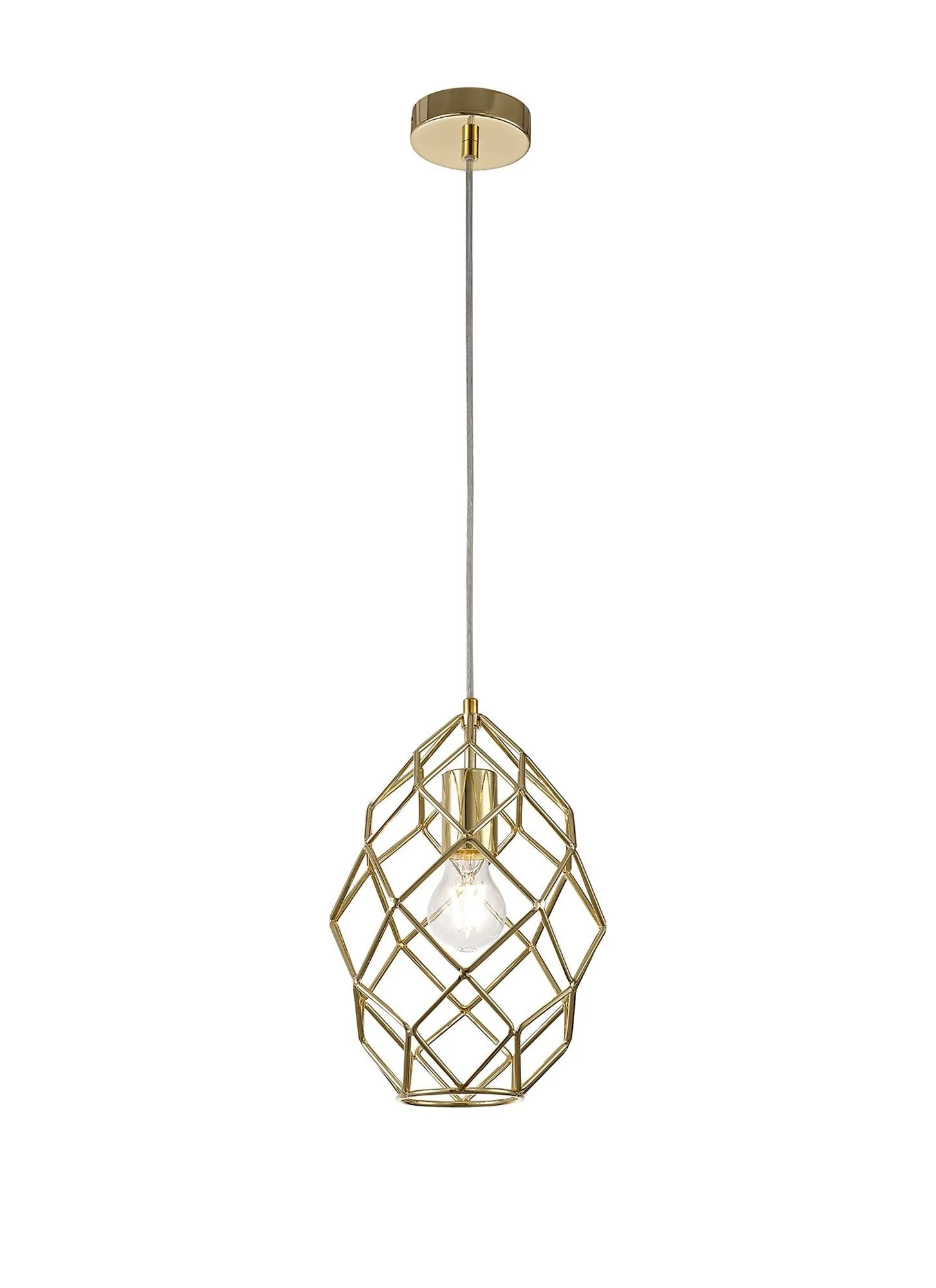 Bistreao Curved Cylinder Pendant, 1 x E27, Polished Brass - Image 3
