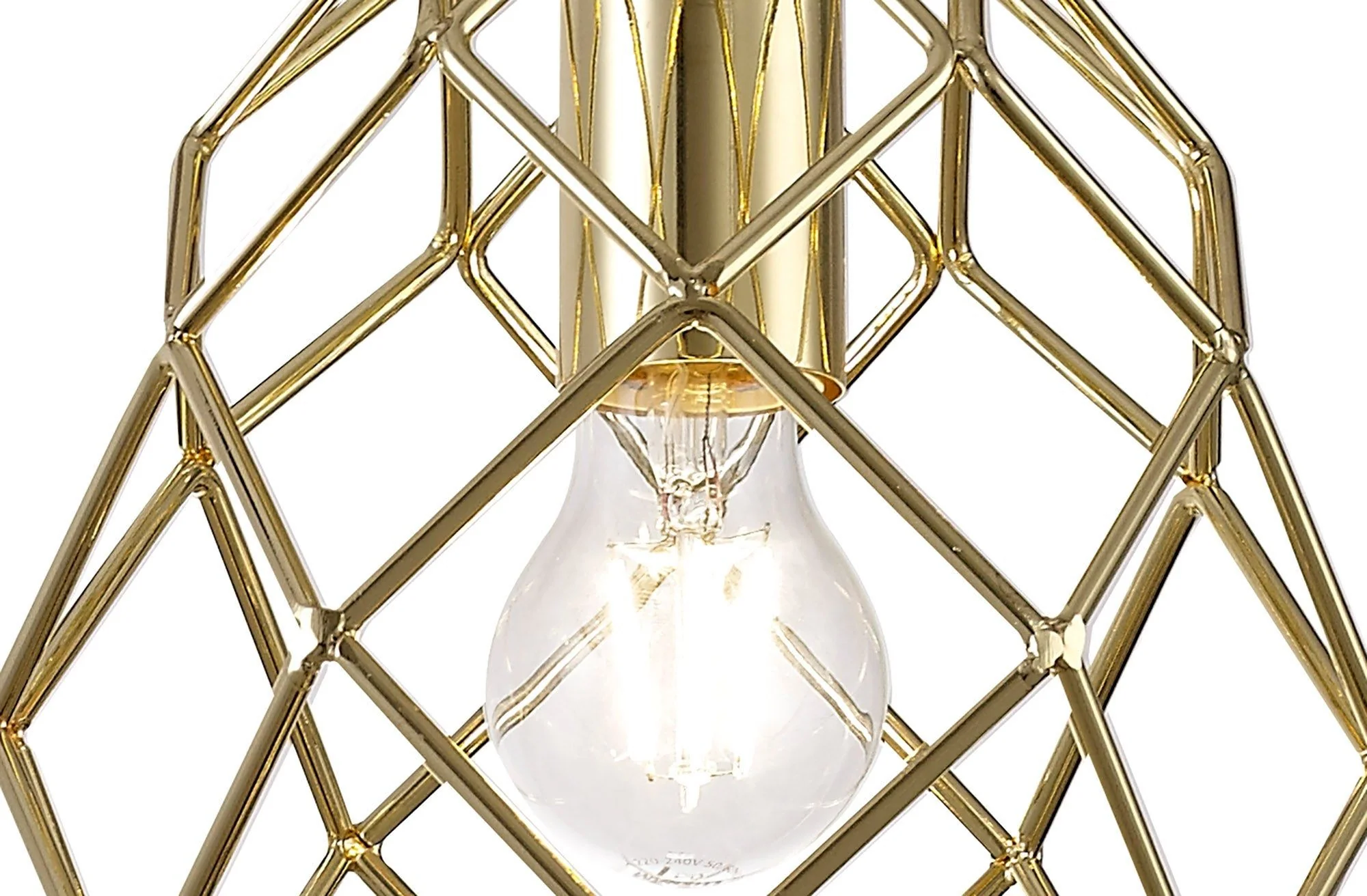 Bistreao Curved Cylinder Pendant, 1 x E27, Polished Brass - Image 5