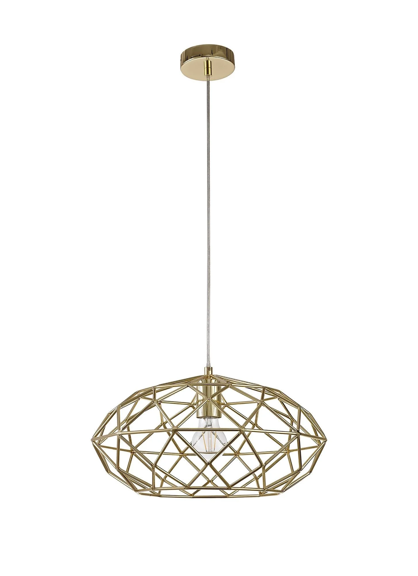 Bistreao Elliptical Sphere Pendant, 1 x E27, Polished Brass - Image 2
