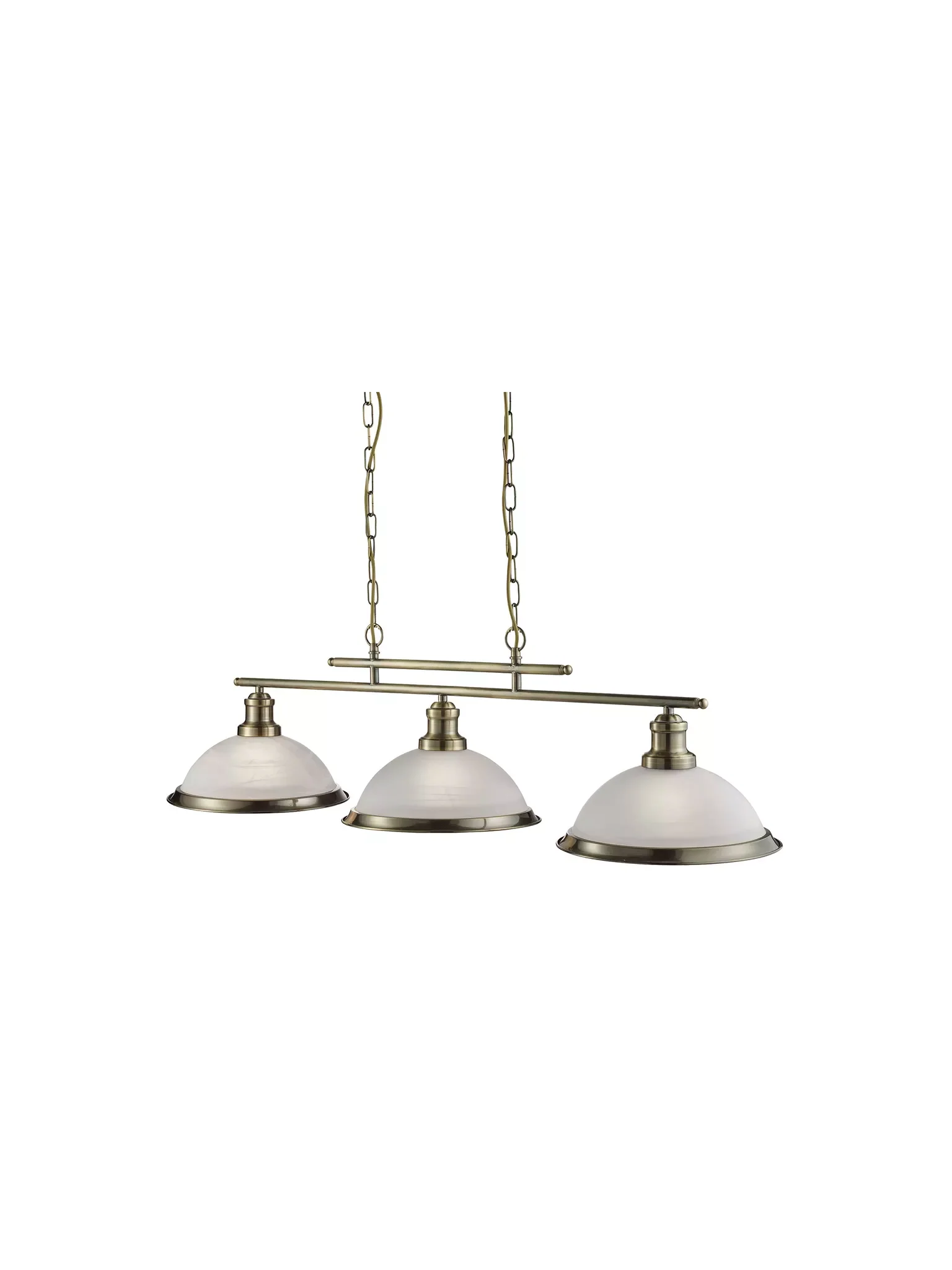 Bistro 2/3Lt Bar Pendant - Antique Brass/Chrome & Acid Glass - Image 3
