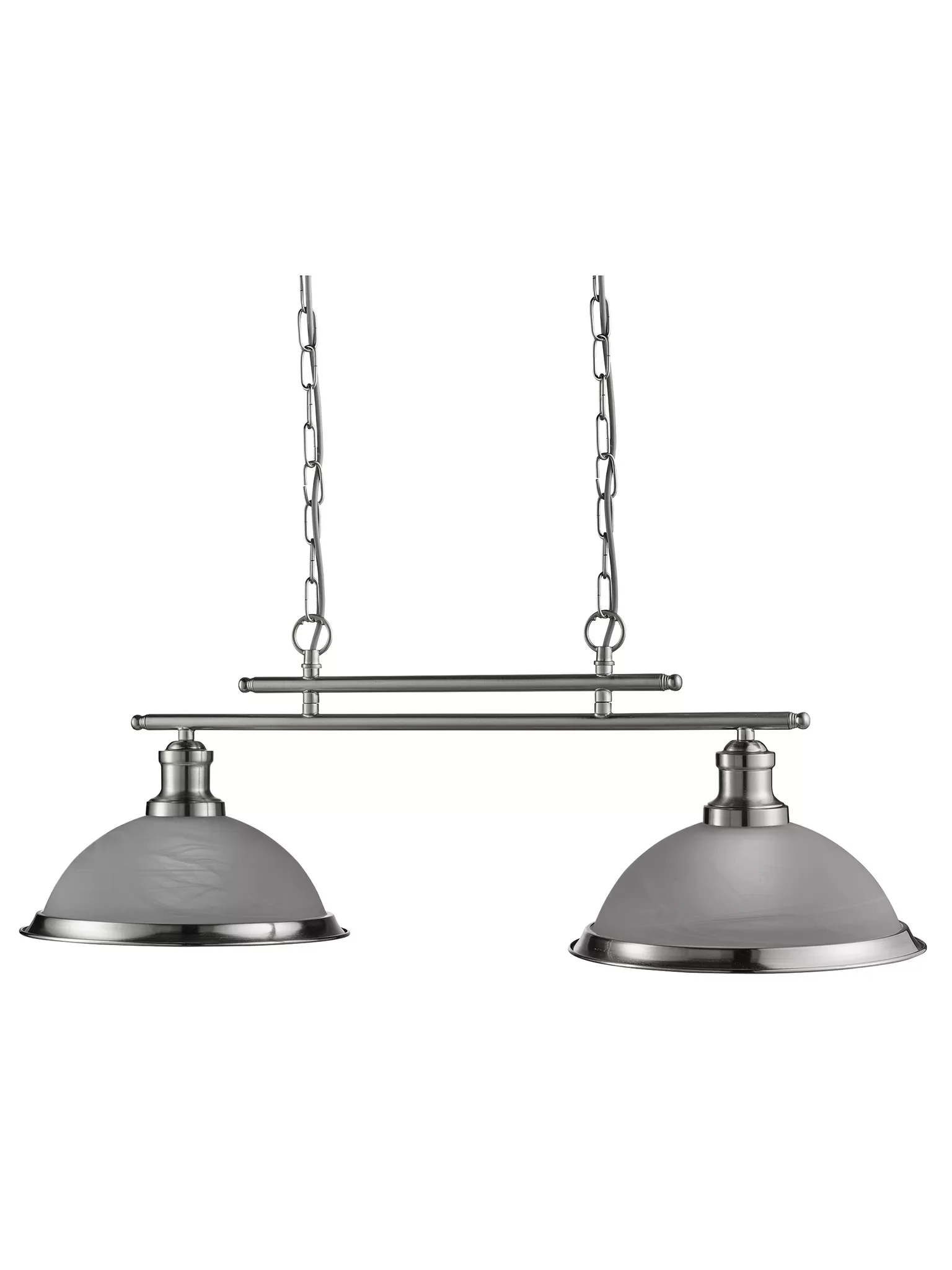 Bistro 2/3Lt Bar Pendant - Antique Brass/Chrome & Acid Glass - Image 4