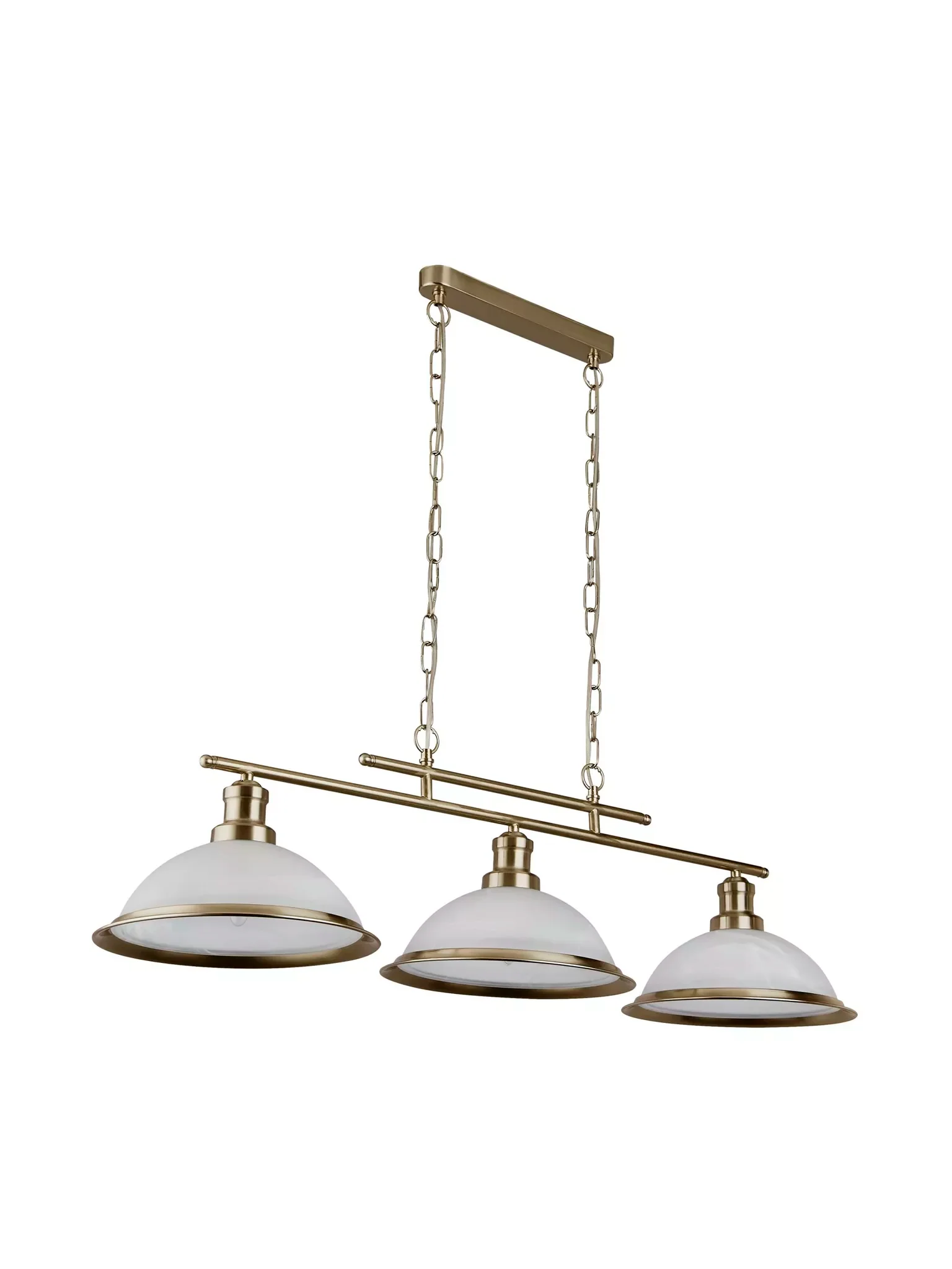 Bistro 2/3Lt Bar Pendant - Antique Brass/Chrome & Acid Glass - Image 5