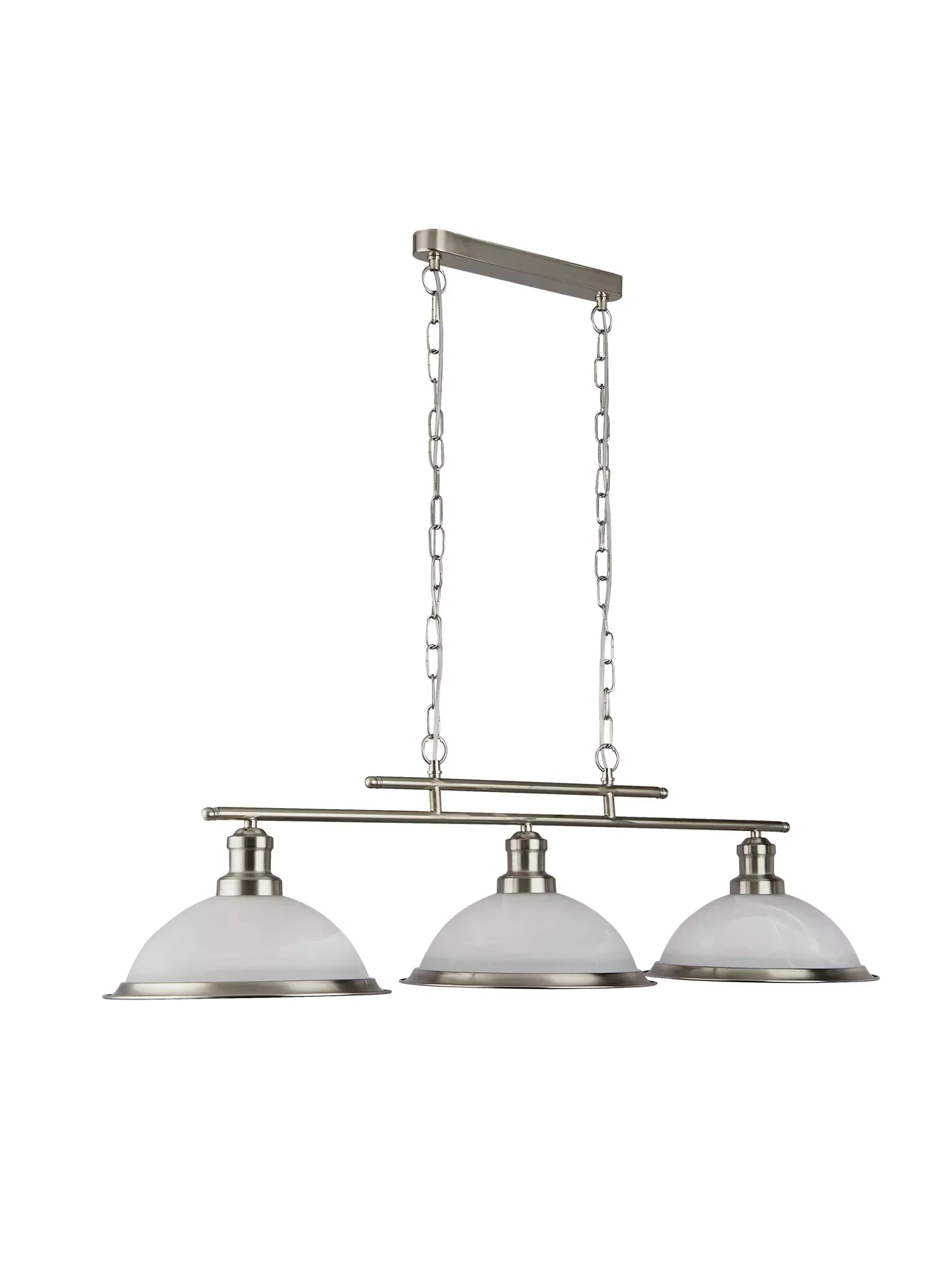 Bistro 2/3Lt Bar Pendant - Antique Brass/Chrome & Acid Glass - Image 6