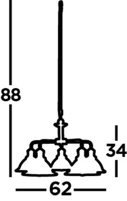 Bistro 5Lt Multi-Arm Pendant - Satin Silver/Antique Brass Finish - Image 2