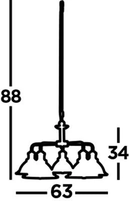 Bistro 5Lt Multi-Arm Pendant - Satin Silver/Antique Brass Finish - Image 5