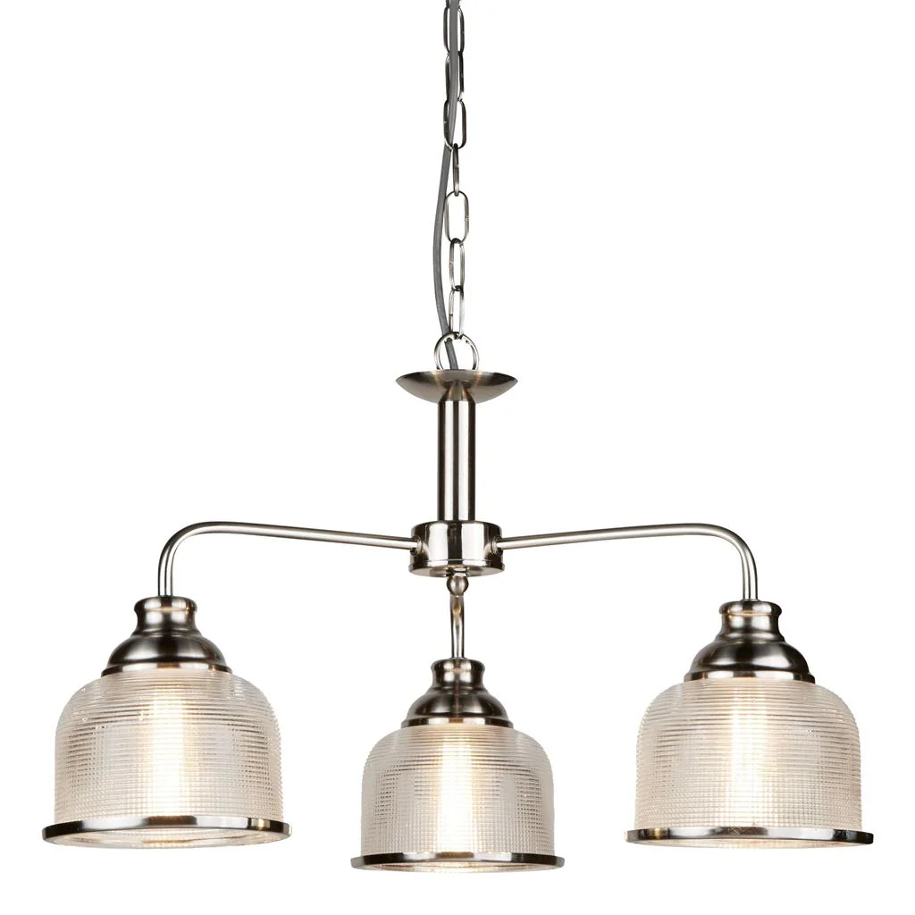 Bistro 3Lt Multi-Arm Pendant - Satin Silver/Antique Brass Finish - Image 8