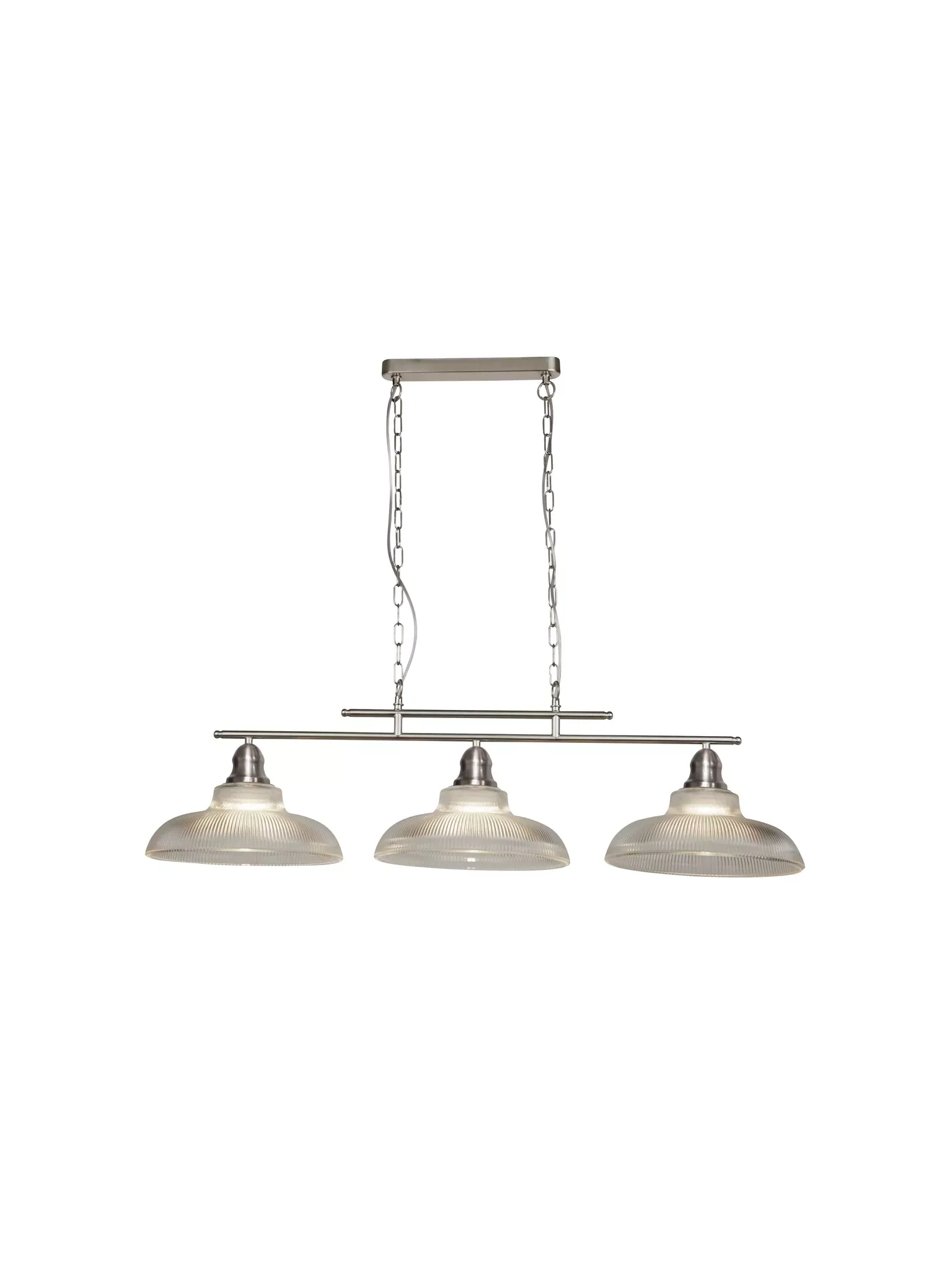 Bistro III 3Lt Bar Pendant - Satin Silver Metal
