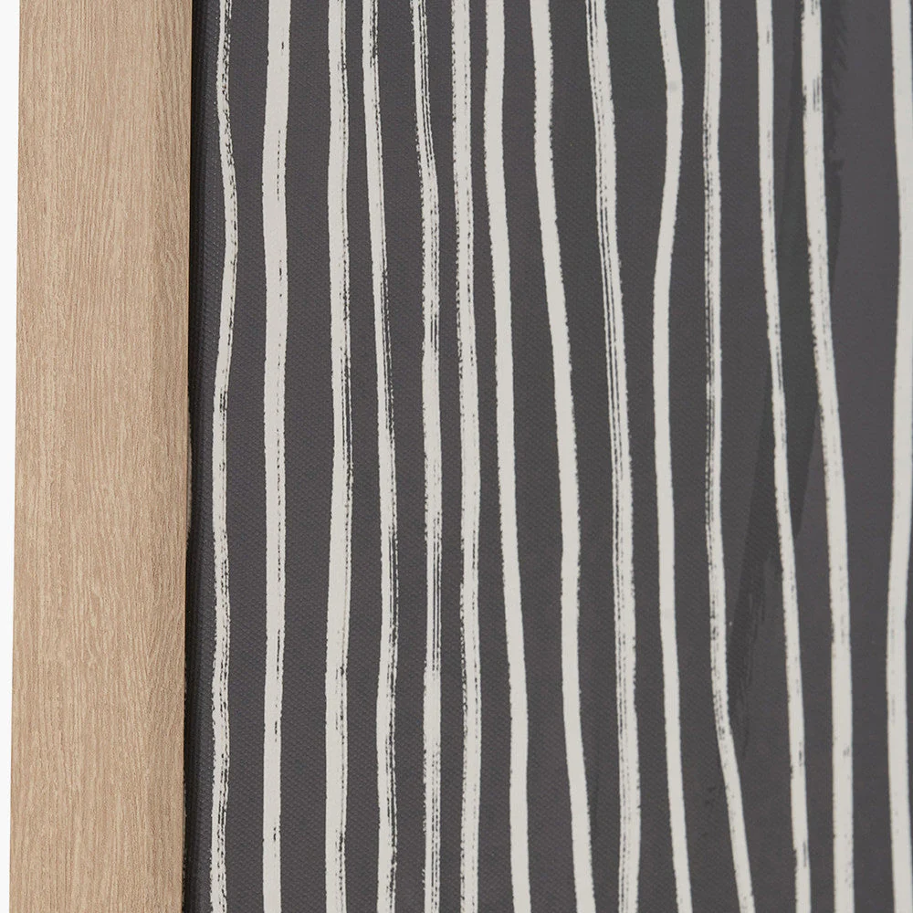 Black and Cream Abstract Canvas with Natural Frame - Image 9