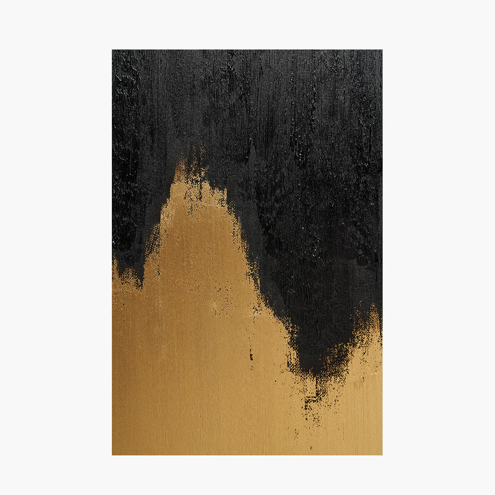 Black and Gold Abstract Frameless Canvas - Image 2