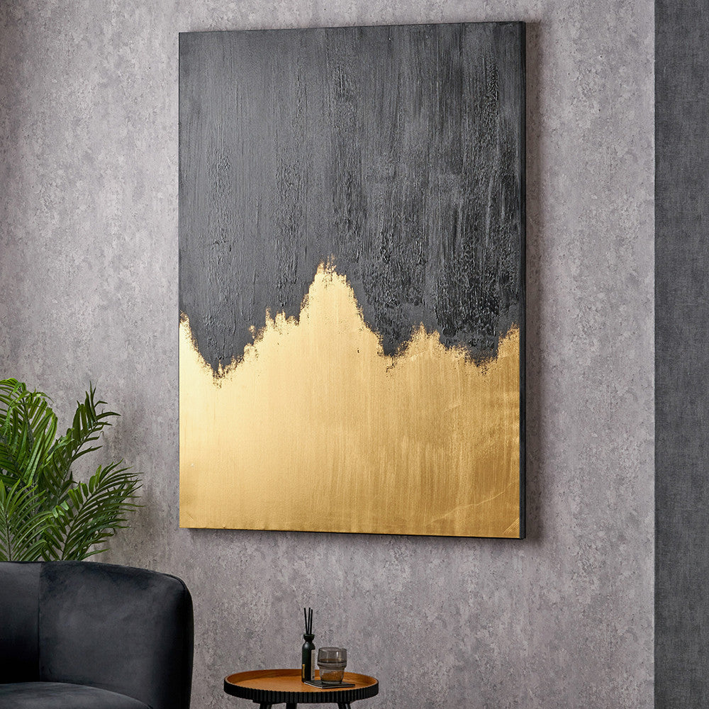 Black and Gold Abstract Frameless Canvas - Image 5