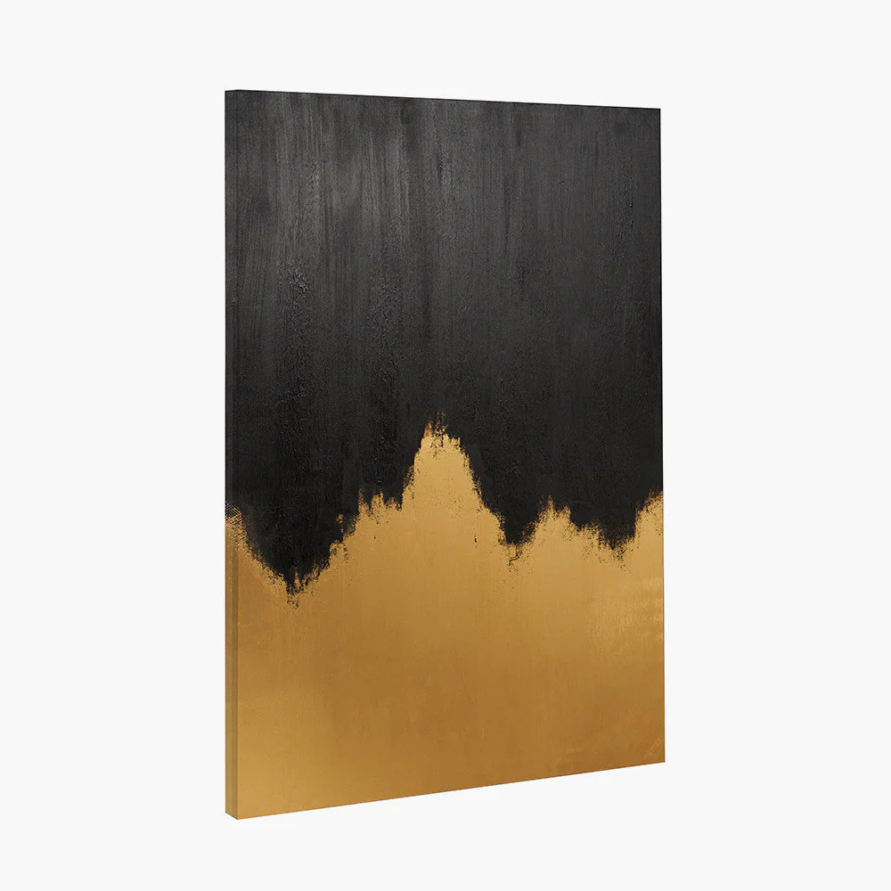 Black and Gold Abstract Frameless Canvas - Image 7